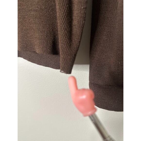 Vintage Andreno Argenti Golf Sweater Embroidered V Neck Brown Womens Size Large - Picture 5 of 8